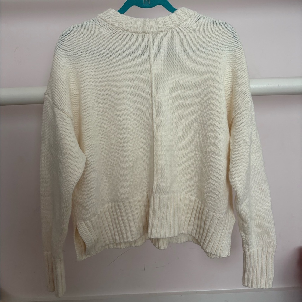 a new day Cream Crew Neck Sweater with Ribbed Detailing
